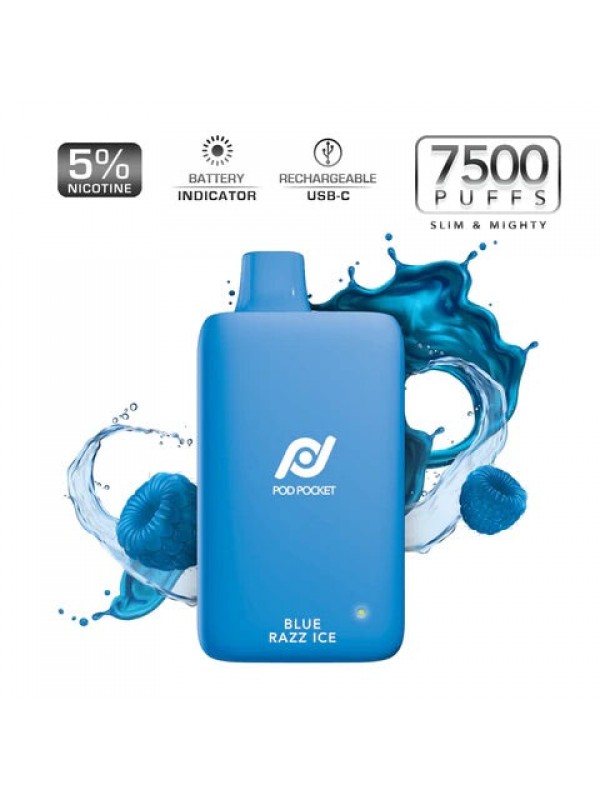 Pod Pocket Disposables [7500 Puffs] - Blue Razz Ice