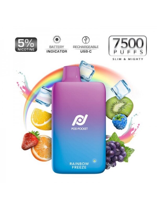 Pod Pocket Disposables [7500 Puffs] - Rainbow Freeze