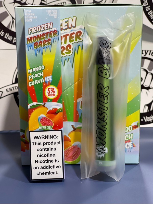 Monster Bars Disposable 2500 puffs - Mango Peach G...