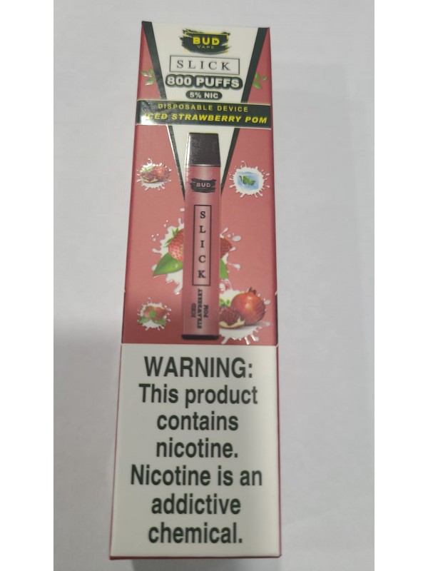 Bud Vape Slick  - 800 puffs - Iced Strawberry Pomegranate [CLEARANCE]