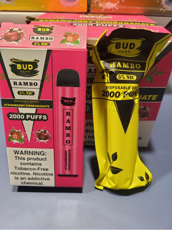 Bud Vape RAMBO Strawberry Pomegranate 2000 puffs [CLEARANCE]